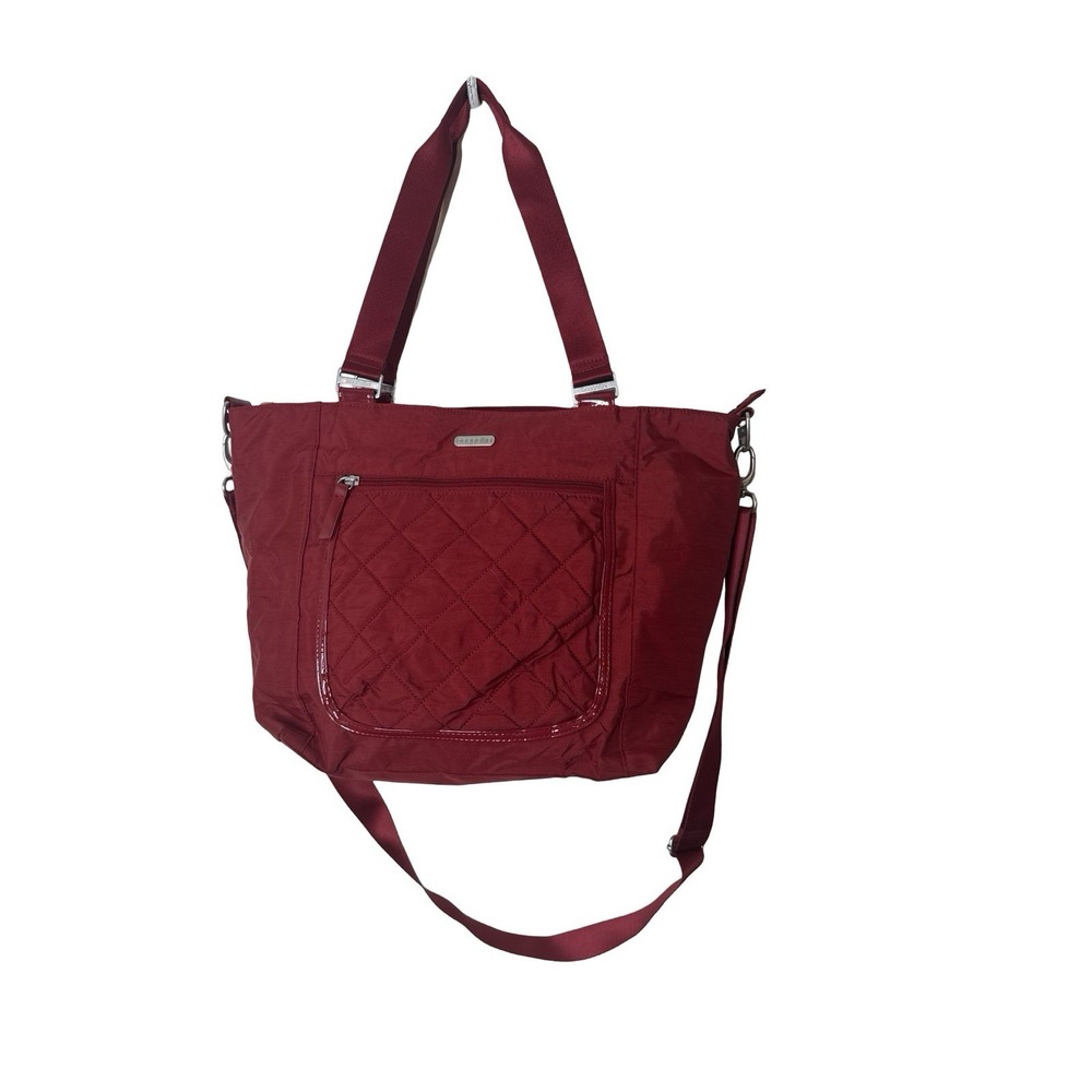 Baggallini Red Laptop Briefcase Travel Bag Detachable Strap